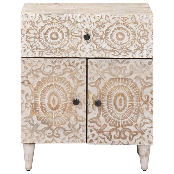 vidaXL Mobiletto da Letto con cassetto Bianco 50 x 33 x 60 cm