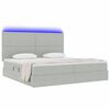 vidaXL Letto con contenitore e LED Grigio chiaro 200 x 200 cm Velluto
