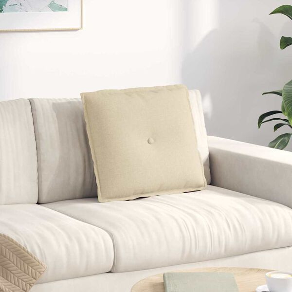 vidaXL Cuscino per Schiena Crema 50 x 19 x 45 cm Tessuto