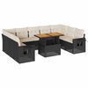 vidaXL Set Divani da Giardino 10pz con Cuscini in Polyrattan Nero