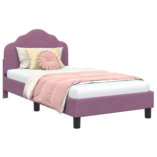 vidaXL Struttura letto bambini con testata Viola 80 x 160 cm Velluto