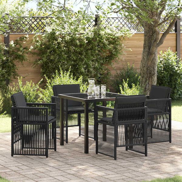 vidaXL Set da Pranzo per Giardino 5 pcs Nero