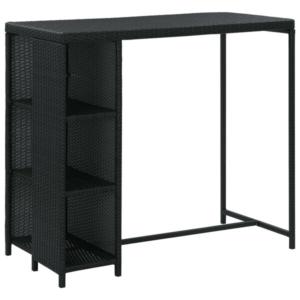 vidaXL Set da Bar da Giardino 5 pz con Cuscini in Polyrattan Nero