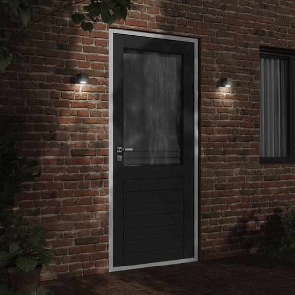 vidaXL Applique da Parete per Esterni 2 pz Nere Alluminio Pressofuso