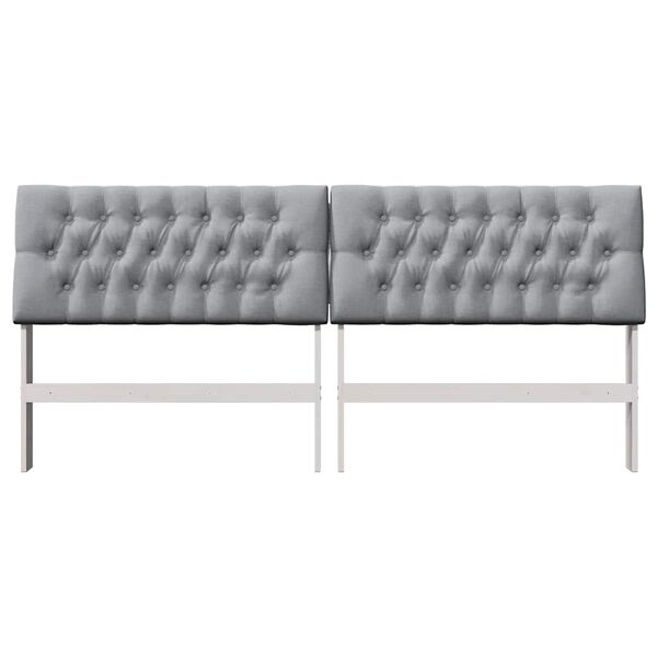 vidaXL Testiera imbottita Grigio chiaro 200 cm Pino massello