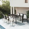 vidaXL Set da Pranzo da Giardino 7 pz Nero con Cuscini in Polyrattan