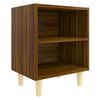 vidaXL Comodino con Gambe in Legno Massello Rovere Marrone 40x35x50cm