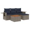 vidaXL Set Divani da Giardino 5 pz con Cuscini Grigio in Polyrattan