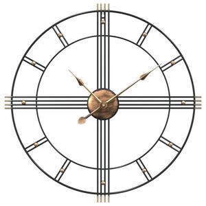 vidaXL Orologio da Parete Nero &Oslash;60 cm in Ferro
