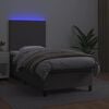 vidaXL Giroletto Molle con Materasso e LED Grigio 90x190cm Similpelle