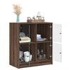 vidaXL Mobile con Ante in Vetro Rovere Marrone 68x37x75,5 cm