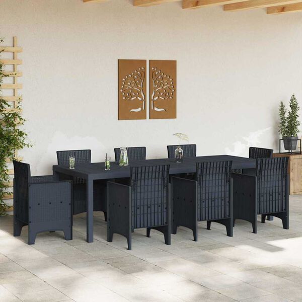 vidaXL Tavolo da Pranzo da Giardino Antracite 250 x 100 x 73 cm