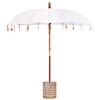 vidaXL Ombrello balinese con base Crema e Bianco 220 x 220 x 250 cm