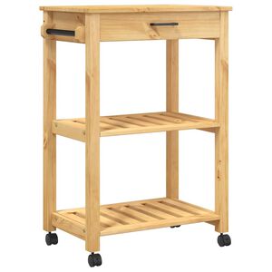 vidaXL Carrello da Cucina MONZA 60x40x88,5 cm in Legno Massello di Pino