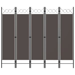 vidaXL Paravento a 5 Pannelli Antracite 200x180 cm