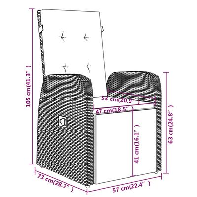 vidaXL Set da Pranzo da Giardino 9 pz con Cuscini Grigio