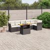 vidaXL Set Divani da Giardino con Cuscini 7pz Nero Polyrattan