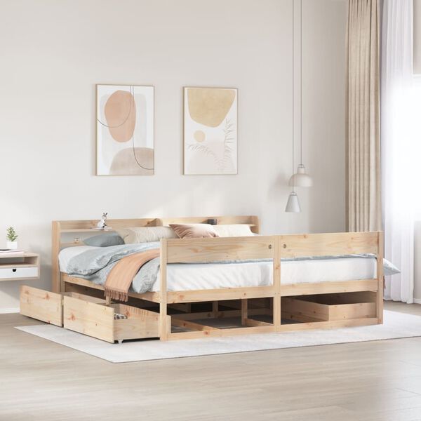 vidaXL Letto senza Materasso 180x200 cm in Legno Massello di Pino