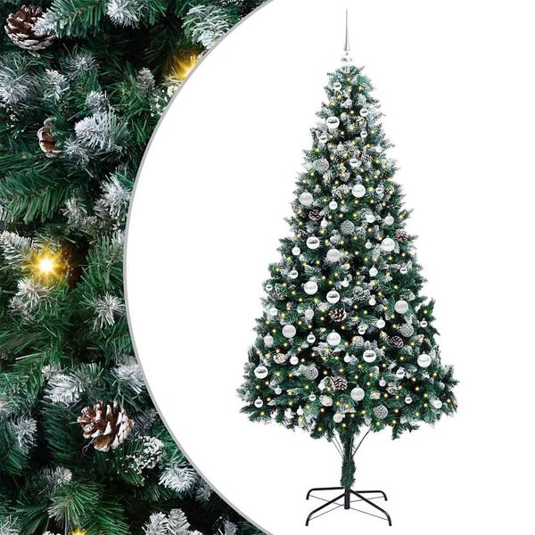 vidaXL Albero di Natale artificiale con 300 LED Verde 210 cm