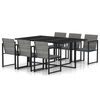vidaXL Set da Pranzo per Esterni 7 pz con Cuscini in Polyrattan Grigio