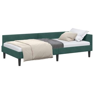 vidaXL Cornice del letto ad angolo Verde Scuro 80 x 200 cm Velluto