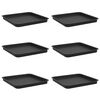vidaXL Vassoio Quadrato per Fiori 6 pz Nero 36 x 36 x 2,5 cm Plastica
