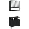 vidaXL Set Mobili da Bagno 2 pz Nero in Legno Multistrato