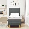 vidaXL Letto a molle con materasso Grigio scuro 80 x 200 cm Tessuto