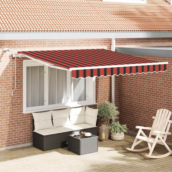 vidaXL Tenda Retrattile Arancione e Marrone 300 x 250 cm