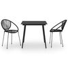 vidaXL Set da Pranzo da Giardino 3 pz in Rattan PVC Nero
