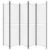 vidaXL Divisorio a 5 Pannelli Bianco 250x200 cm Tessuto