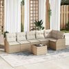 vidaXL Set Divano da Giardino 7 pcs Beige polyrattan