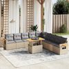 vidaXL Set Divani da Giardino 11 pz con Cuscini Beige in Polyrattan