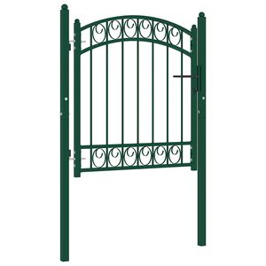 vidaXL Cancello per recinzione EMMEN con parte superiore ad arco in acciaio 100x86 cm verde