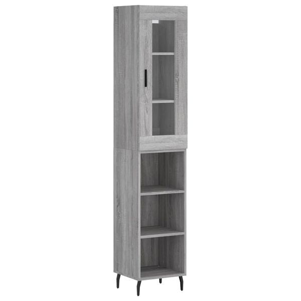 vidaXL Credenza Grigio Sonoma 34,5x34x180 cm in Legno Multistrato