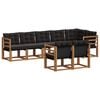 vidaXL Set di divani da esterno con cuscino 8 pcs Naturale e Nero