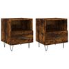 vidaXL Comodini 2 pz Rovere Fumo 40x35x47,5 cm in Legno Multistrato