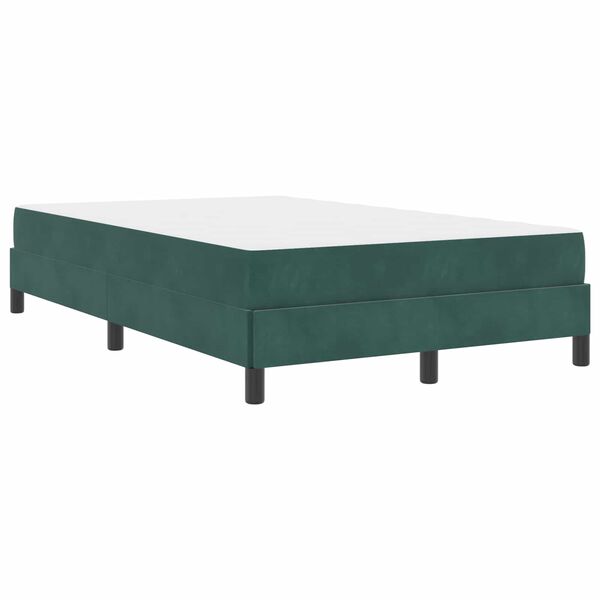 vidaXL Letto a molle con materasso Verde Scuro 120 x 200 cm Tessuto