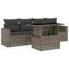 vidaXL Set Divano da Giardino 5 pz con Cuscini Grigio in Polyrattan