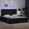 vidaXL Letto con contenitore e LED Nero 180 x 200 cm Pelle Sintetica