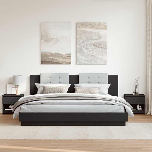 vidaXL Comodini 2 pz Neri 40x30x39 cm in Legno Multistrato