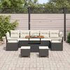 vidaXL Set Divano da Giardino con cuscino 10 pcs Nero polyrattan