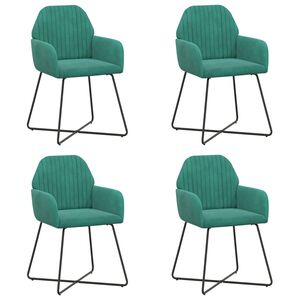 vidaXL Sedie da pranzo 4 pz Velluto Turchese 55 x 50 x 84 cm