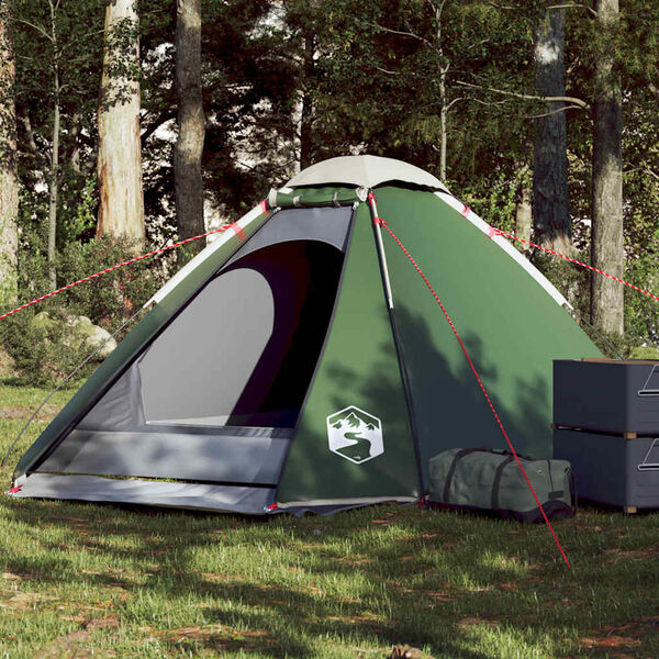 vidaXL Tenda da Campeggio a Cupola per 4 Persone Verde Impermeabile