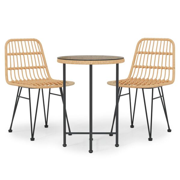 vidaXL Set da Pranzo da Giardino 3 pz in Polyrattan