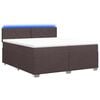 vidaXL Letto con Box Spring, Materasso e LED Marrone Scuro Tessuto