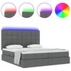 vidaXL Letto con testiera Grigio scuro 200 x 200 cm Tessuto