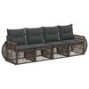 vidaXL Set Divano da Giardino 4 pz Grigio e Grigio Scuro polyrattan
