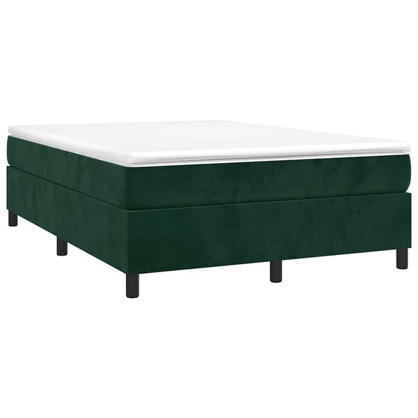 vidaXL Struttura Letto a Rete a Molle Verde Scuro 140x190 cm in Velluto