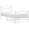 vidaXL Giroletto con Testiera e Pediera Metallo Bianco 90x200 cm